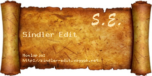 Sindler Edit névjegykártya